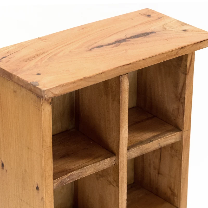 RUSTIKALES CD & BÜCHERREGAL NATURE | 94x36cm(HxB) Holzregal 10 Fächer | Farbe: 08 honigfarben gewachst