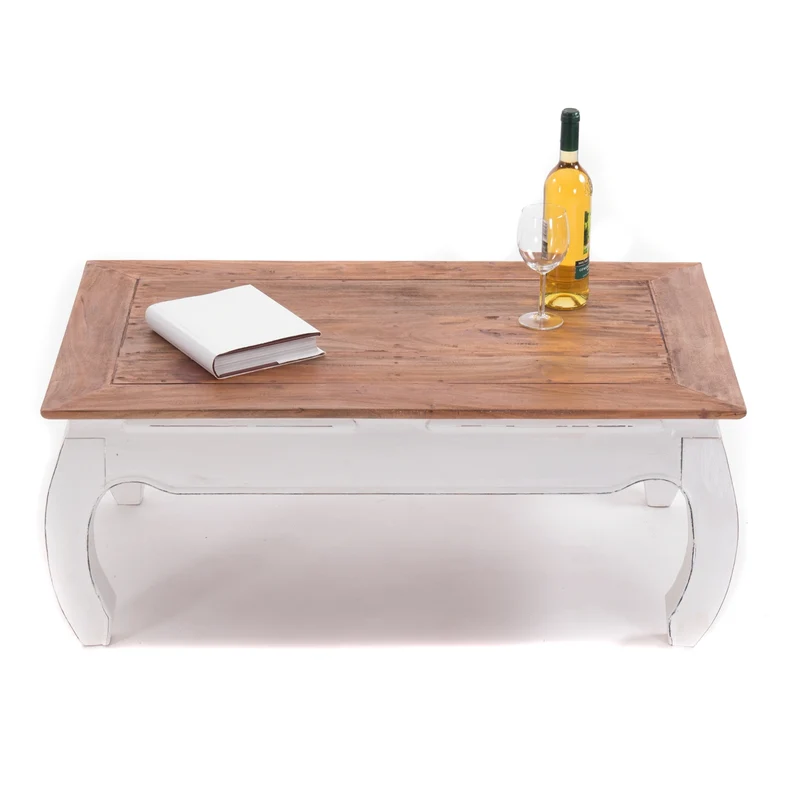 OPIUMTISCH "EAST" | 100x60cm (BxT), Mahagoni | Beistelltisch | Farbe: 06 weiß-landhaus