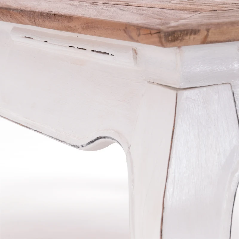 OPIUMTISCH "EAST" | 100x60cm (BxT), Mahagoni | Beistelltisch | Farbe: 06 weiß-landhaus