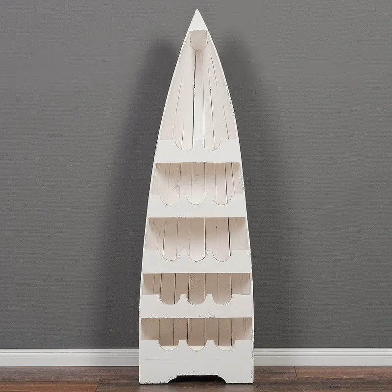 Massivholz Weinregal VINO ca. H150cm Antique-White Bootsregal