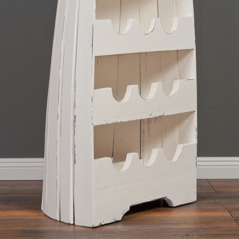 Massivholz Weinregal VINO ca. H150cm Antique-White Bootsregal