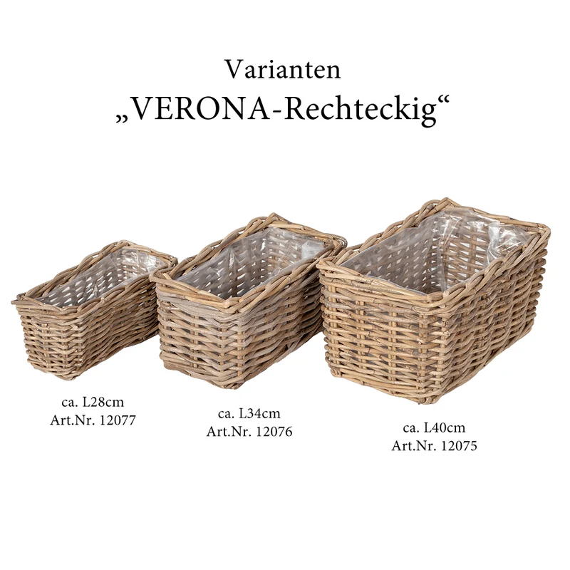 2tlg. Pflanzkorb-Set VERONA-Rechteckig ca. L28cm