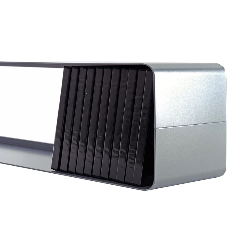RETRO DESIGN CD REGAL "CUBE" | 120cm, Metall, Wandregal für 100CDs | Farbe: silber