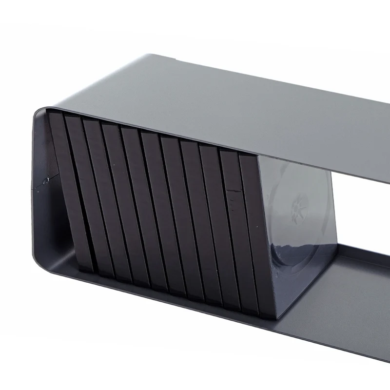 RETRO DESIGN CD REGAL "CUBE" | 120cm, Metall, Wandregal für 100CDs | Farbe: silber