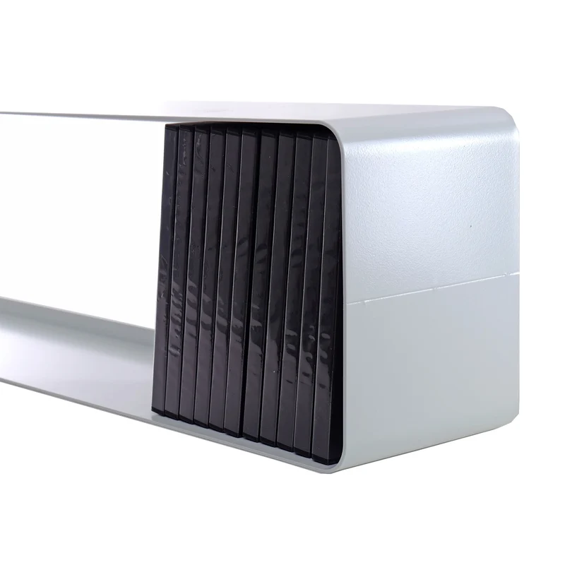 DESIGN DVD WANDREGAL CUBE L | 120cm Metall Retro Regal für ca. 110DVDs | Farbe: weiß