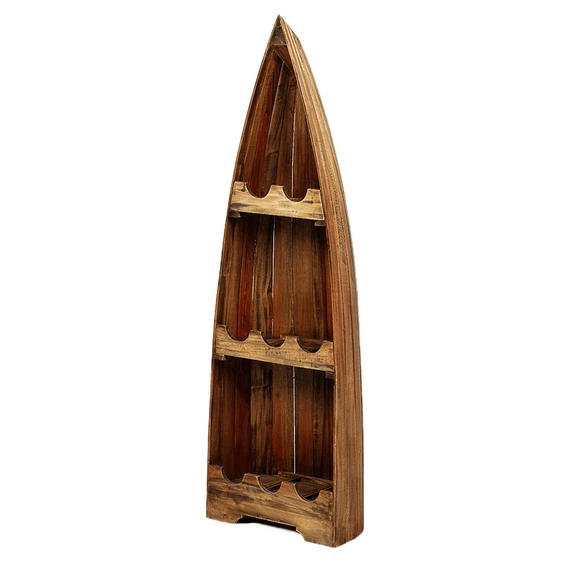 Massivholz Weinregal VINO ca. 150cm Geflammt Mahagony Bootsregal