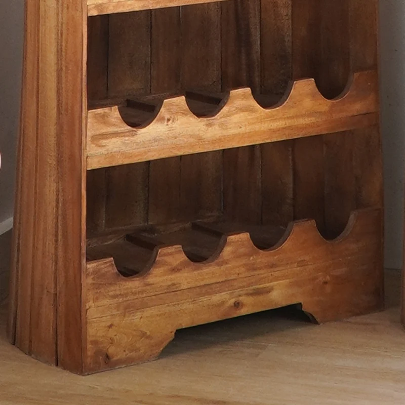 Massivholz Weinregal VINO 150cm Antik-Natural Mahagony Bootsregal