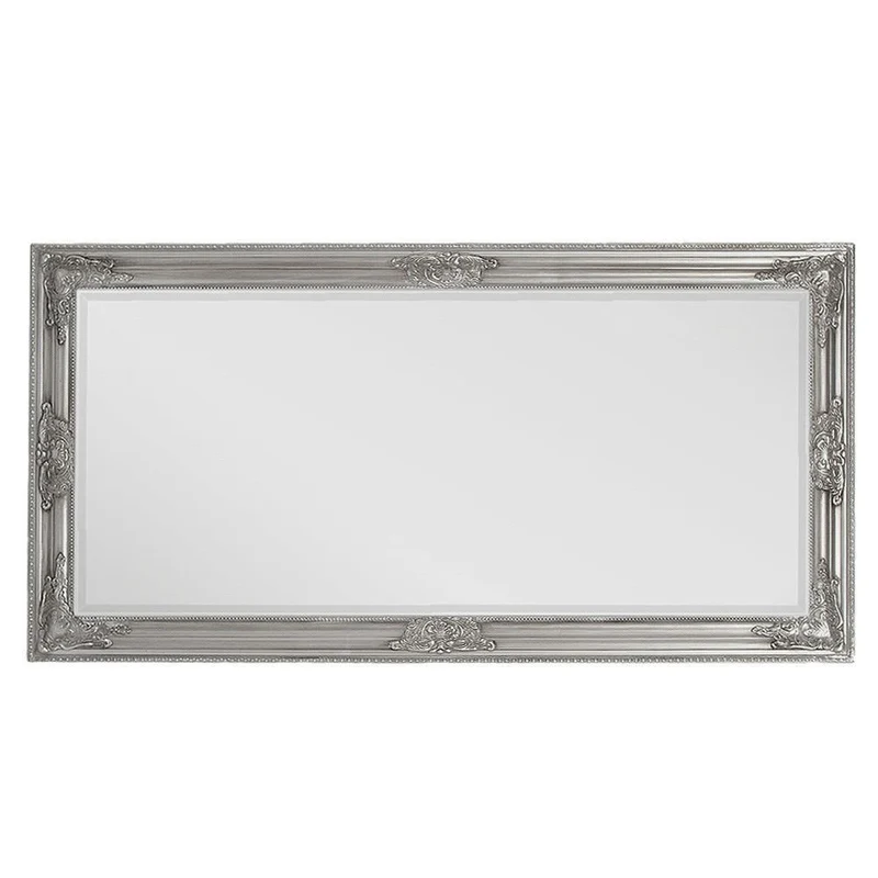 Eleganter Barock Spiegel BESSA 120x60cm silber-antik Holzrahmen