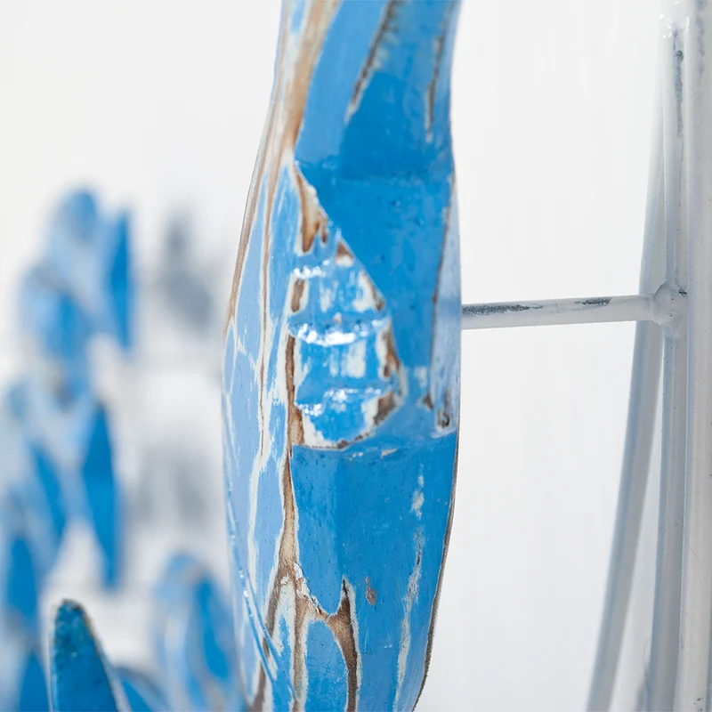 Wand-Deko IKAN Blue Wash ca. 110x45cm Albasia Holz Fische
