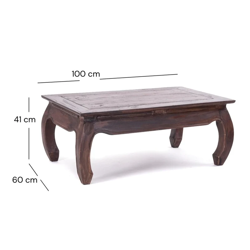 OPIUMTISCH "EAST" | 100x60cm (BxT), Mahagoni | Beistelltisch | Farbe: 03 dunkelbraun