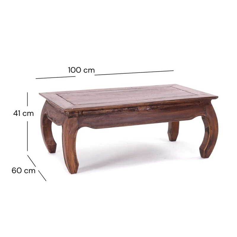 OPIUMTISCH "EAST" | 100x60cm (BxT), Mahagoni | Beistelltisch | Farbe: 02 hellbraun