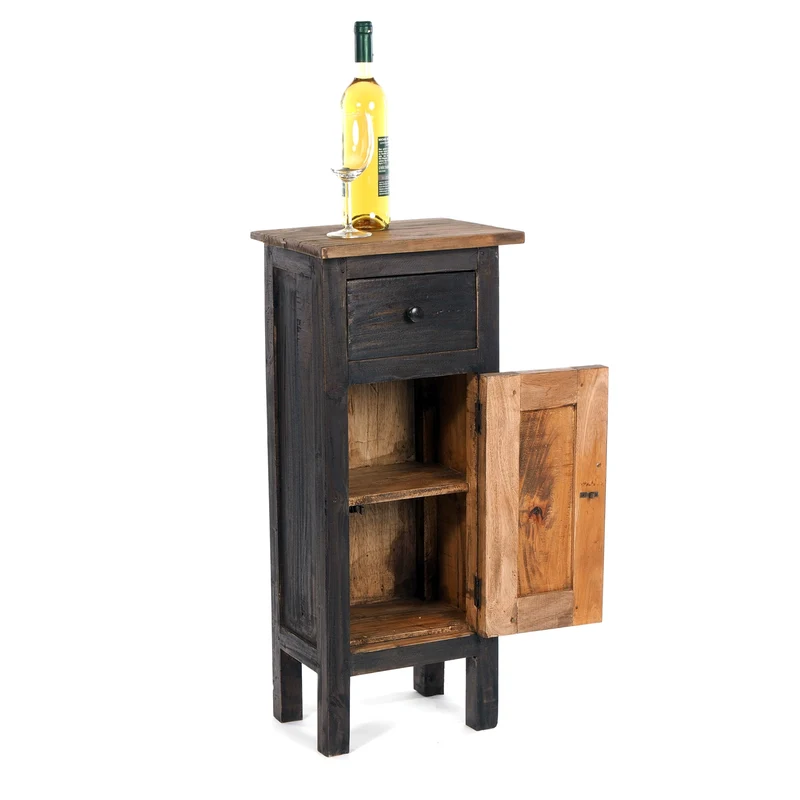 FLURSCHRANK "PLANT 80" | 80x36 cm (HxB) Mahagoni | Telefontisch | Farbe: 04 schwarz-natur
