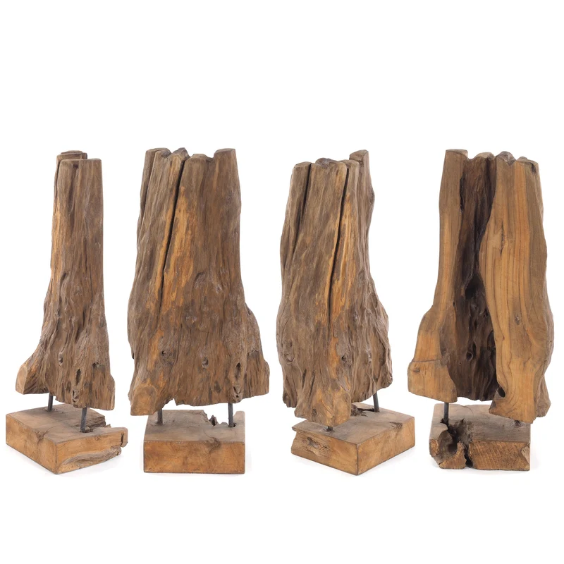 TREIBHOLZ SKULPTUR "ROOTS 80" | Teakholz rustikal | Dekofigur