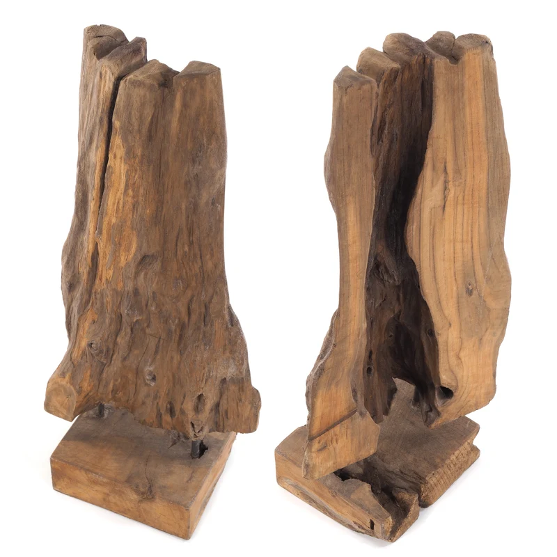 TREIBHOLZ SKULPTUR "ROOTS 80" | Teakholz rustikal | Dekofigur