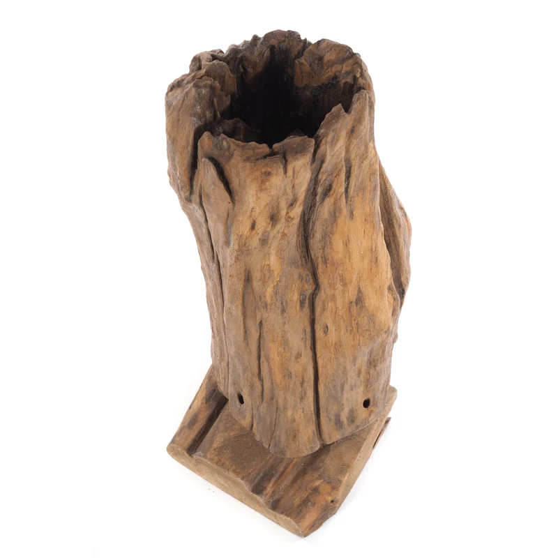 TREIBHOLZ SKULPTUR "ROOTS 80" | Teakholz rustikal | Dekofigur