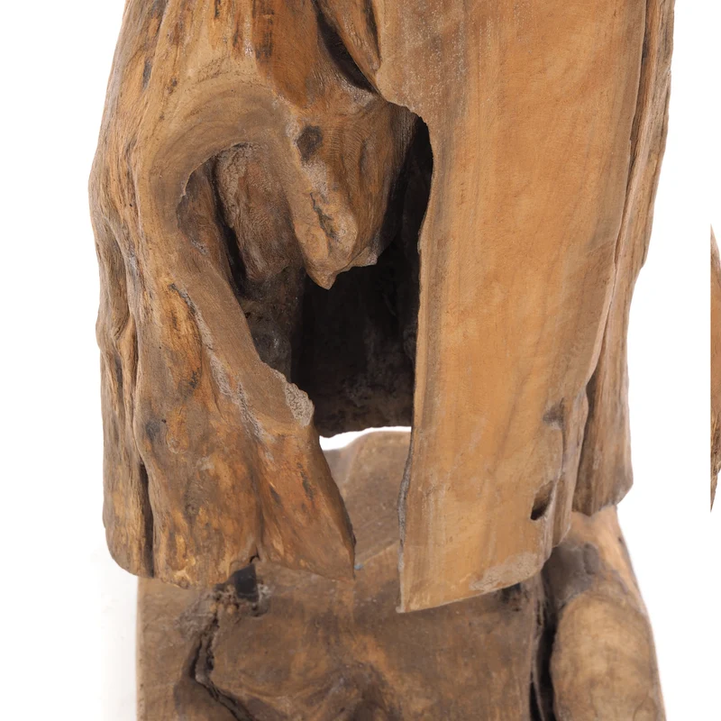 TREIBHOLZ SKULPTUR "ROOTS 80" | Teakholz rustikal | Dekofigur