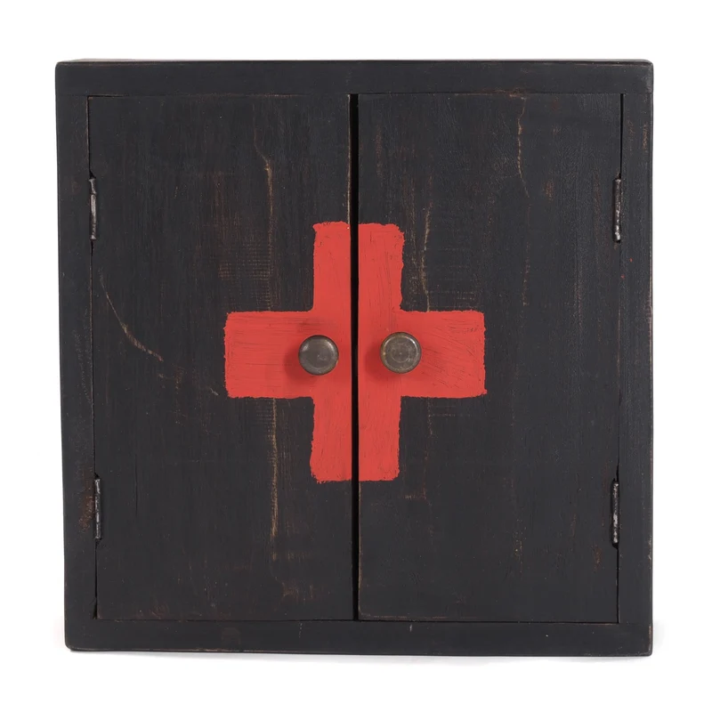 MEDIZINSCHRANK "MEDIC" | 35x35x13 cm, Mahagoni | Wandschrank | Farbe: 04 schwarz-natur