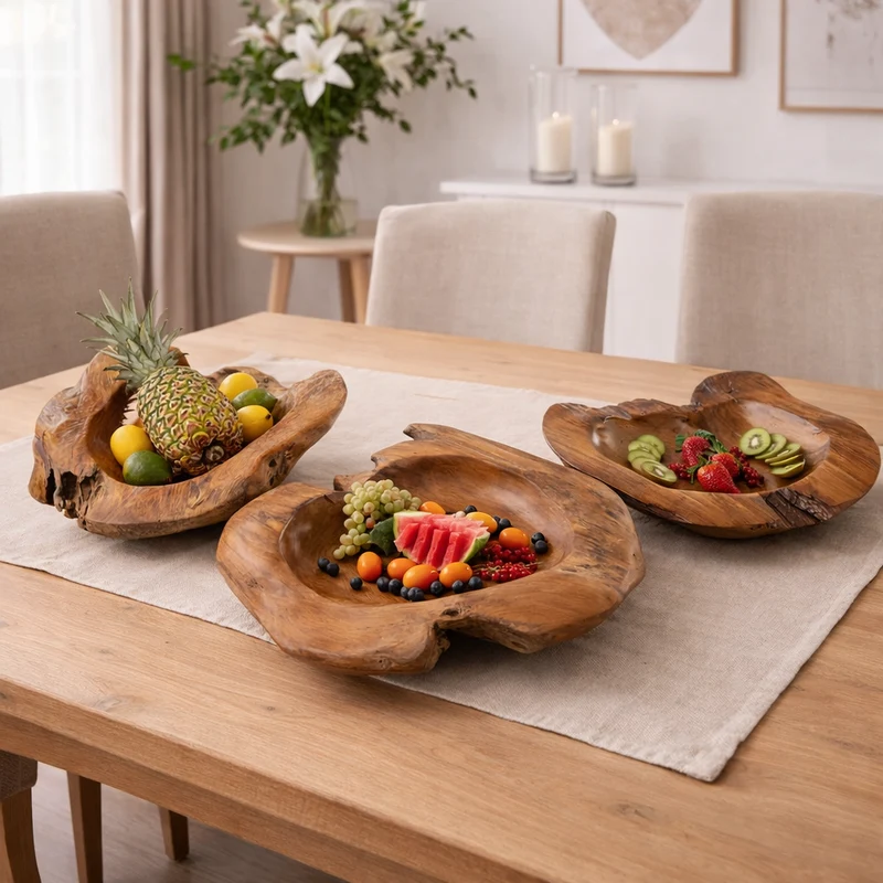 Schale PREMIUM BOWL Ø ca.: 40cm aus massivem Teak-Wurzelholz