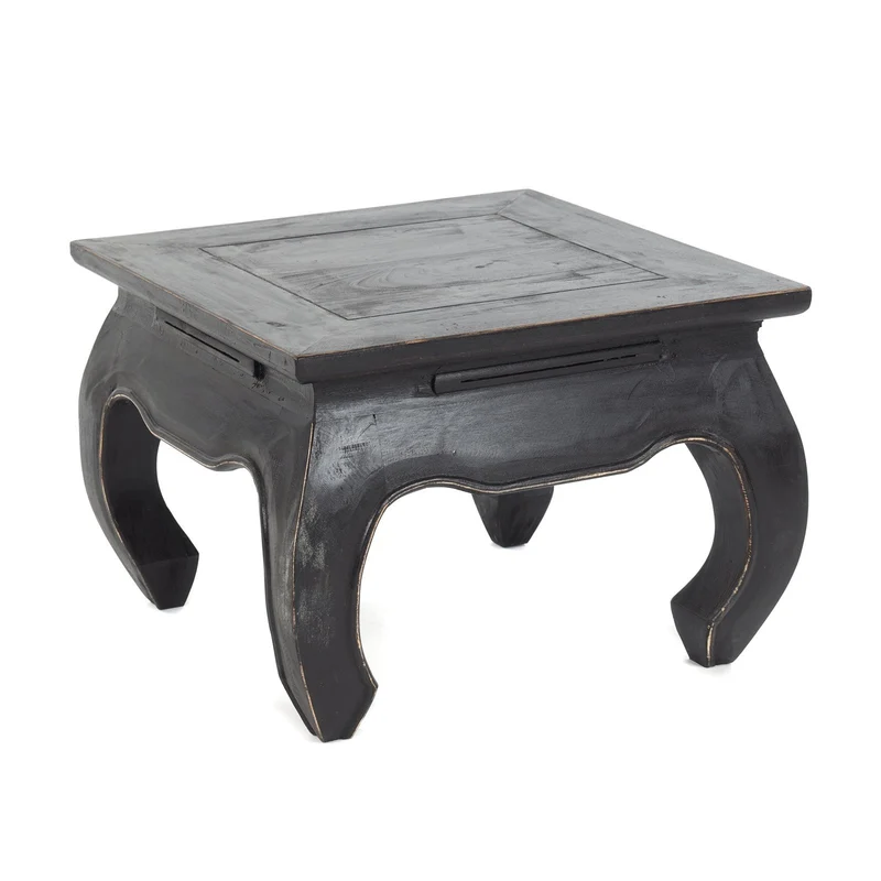 OPIUMTISCH "EAST 50" | 50x50x35cm, Mahagoni | Beistelltisch | Farbe: 09 voodoo - schwarz