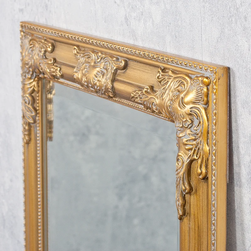 Eleganter Barock Spiegel BESSA 120x60cm gold-antik Holzrahmen