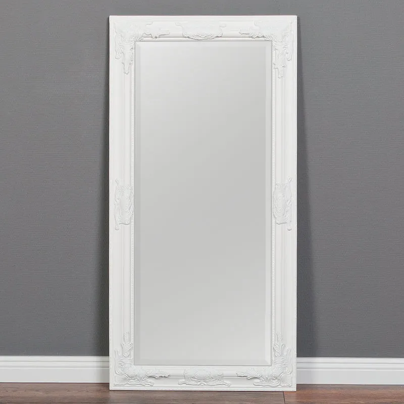 Eleganter Barock Spiegel BESSA 120x60cm weiss Holzrahmen