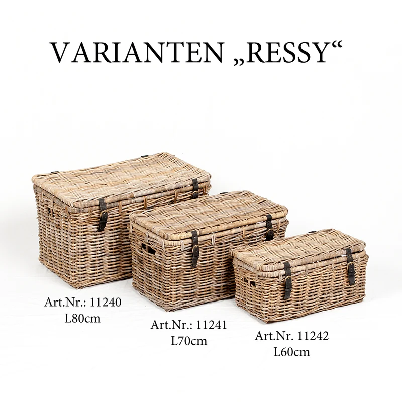 Rattan Truhe RESSY Grey ca. L70cm Couchtisch