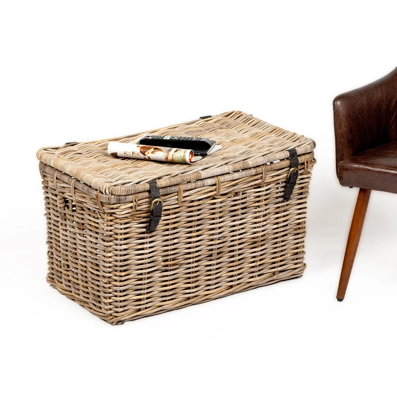 Rattan Truhe RESSY Grey ca. L80cm Couchtisch