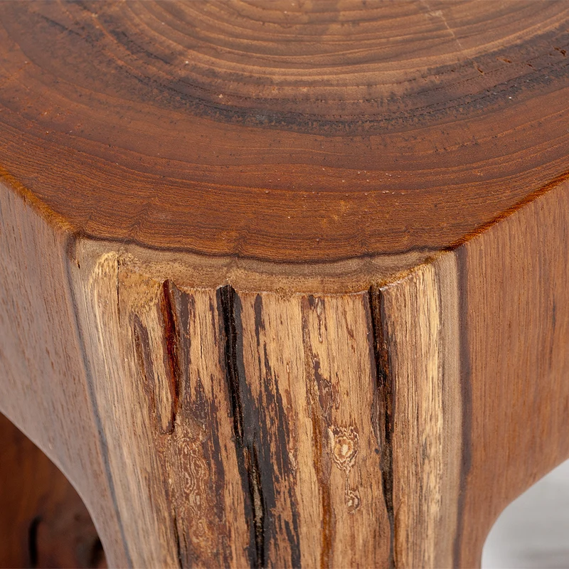 Teak Hocker ZAHN H40cm Beistelltisch Massivholz