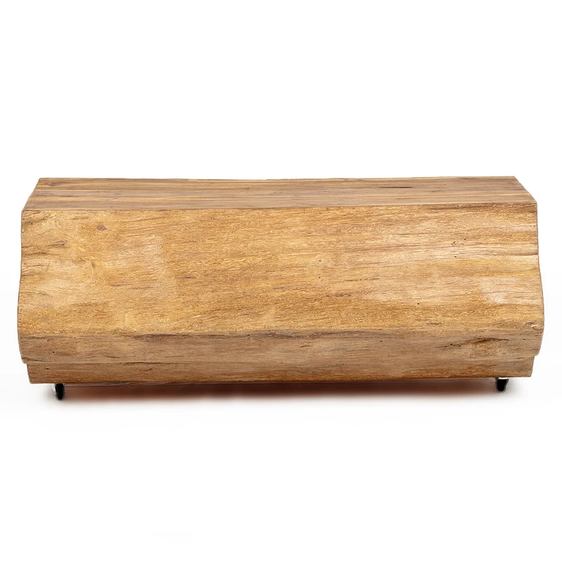 Individueller Couchtisch HOG 120cm Natural Teak Baumstamm