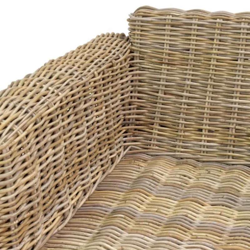 Gemütliches 3-Sitzer Lounge Sofa LIVING Rattan in Grey ca. 200cm