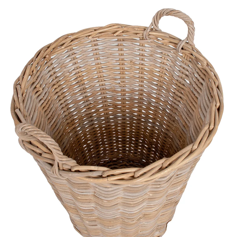 Rattan Korb DOBI-Big Grey ca. D60cm mit Griffen
