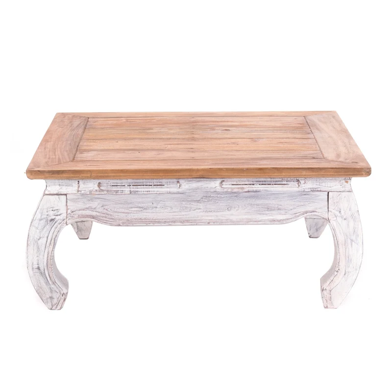 OPIUMTISCH "EAST 80" | 80x80x36 cm, Mahagoni | Beistelltisch | Farbe: 05 weiß-natur