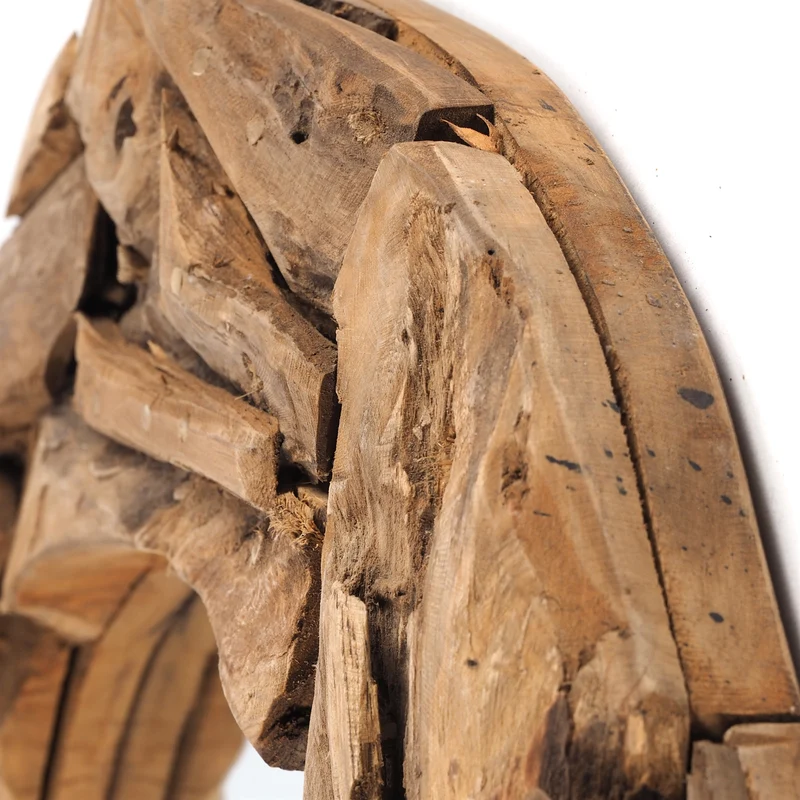 RUNDER SPIEGEL "TEAK 60" | Treibholz, Ø 60 cm | Wandspiegel