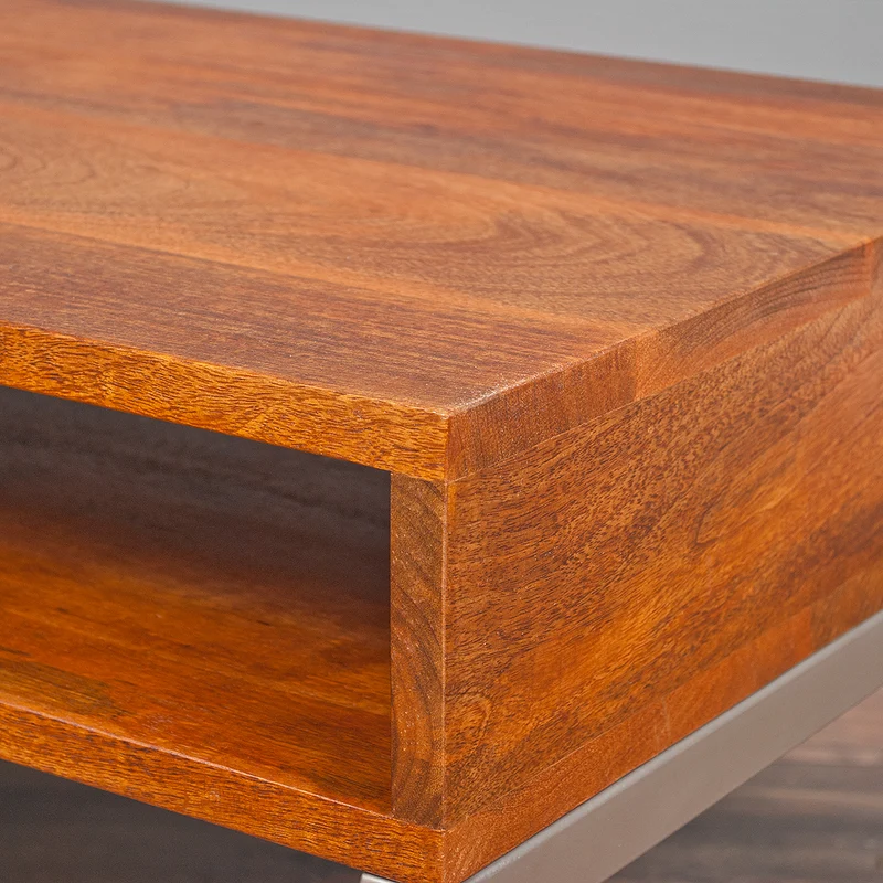 Couchtisch BOW 80cm aus Mangoholz Stone-M