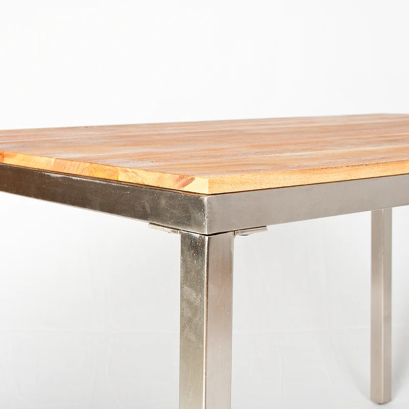 Esstisch MILLER 160x80cm Light-Brown-M / Silber Akazie