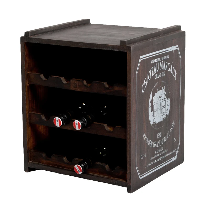Flaschenbox SURAT Brown ca. H40cm Mahagoni Shabby Weinregal