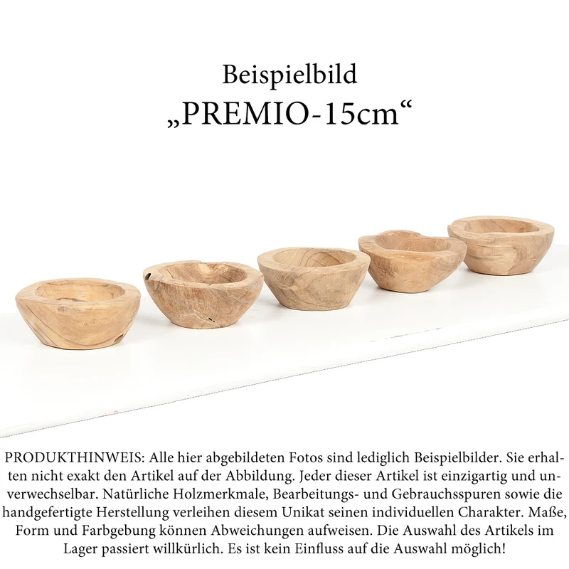 Teak Schale PREMIO ca. D15cm Natural