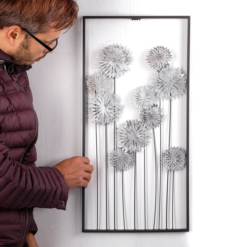 WAND DEKO "PURE FLOWERS" | Metall, 62 cm | Wanddekoration Blumen