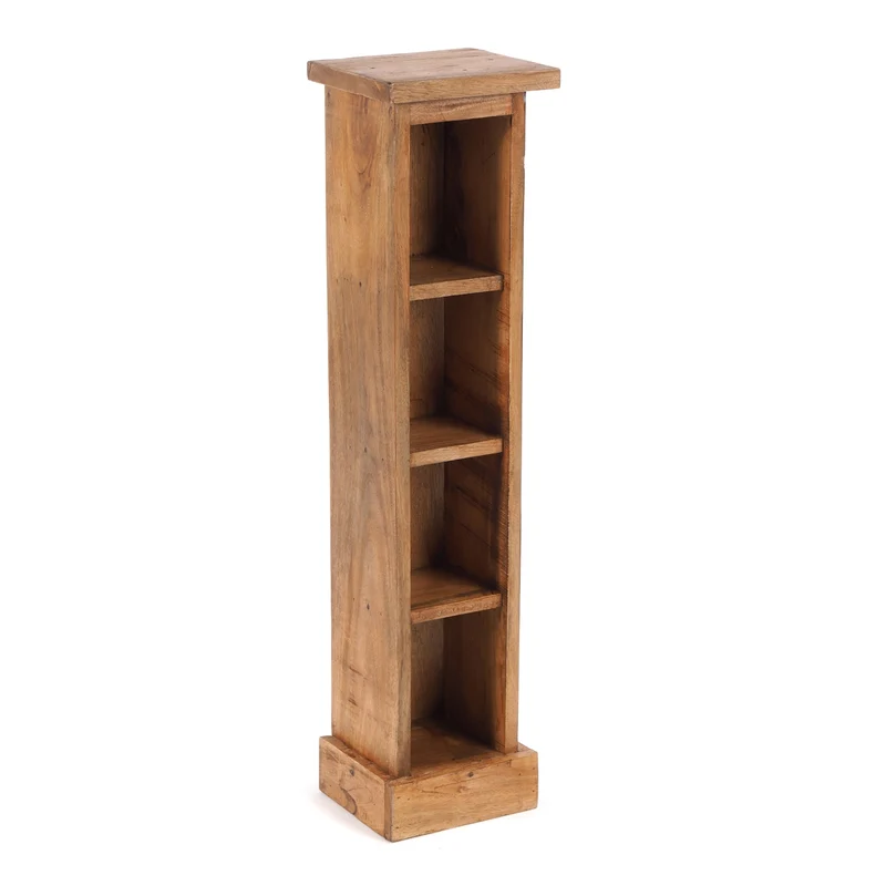 HOLZ CD REGAL "CD TOWER" | 76cm(H), Holzregal, CD Rack mit 4 Fächern | Farbe: 08 honigfarben gewachst