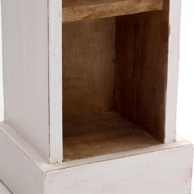 HOLZ CD REGAL "CD TOWER" | 76cm(H), Holzregal, CD Rack mit 4 Fächern | Farbe: 06 weiß-landhaus