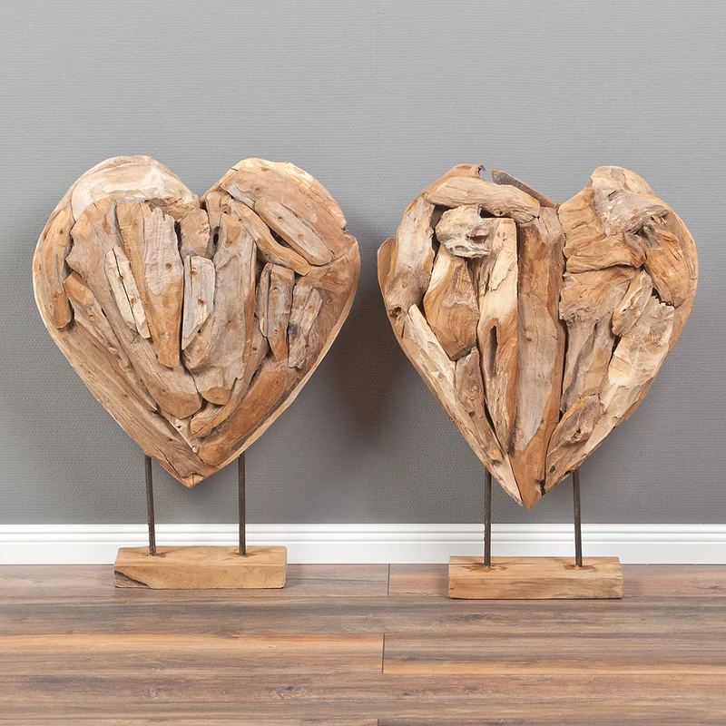 Herz-Figur HATI ca. H60cm aus massivem Teak