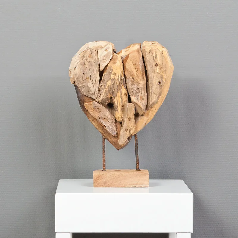Herz-Figur HATI ca. H40cm aus massivem Teak
