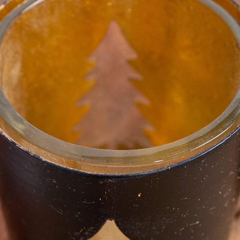 4er-Teelichtset SANTA Schwarz/Gold