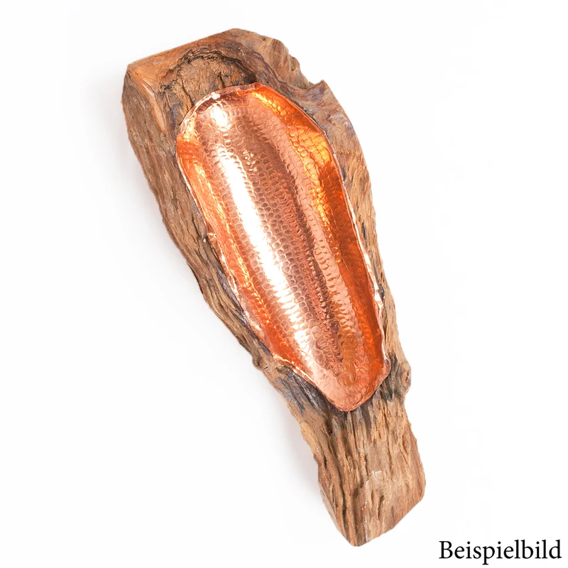 Teak & Kupfer Deko-Schale TEMBAGA-Five ca. 50cm Natural