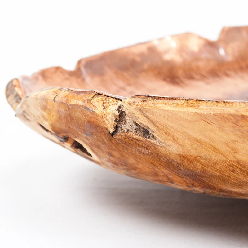 Teak & Kupfer Deko-Schale TEMBAGA-Four ca. 50cm Natural