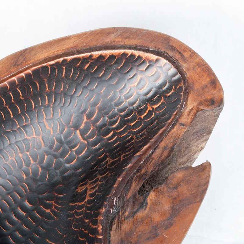 Teak & Kupfer Deko-Schale TEMBAGA-Zero ca. 60cm Natural