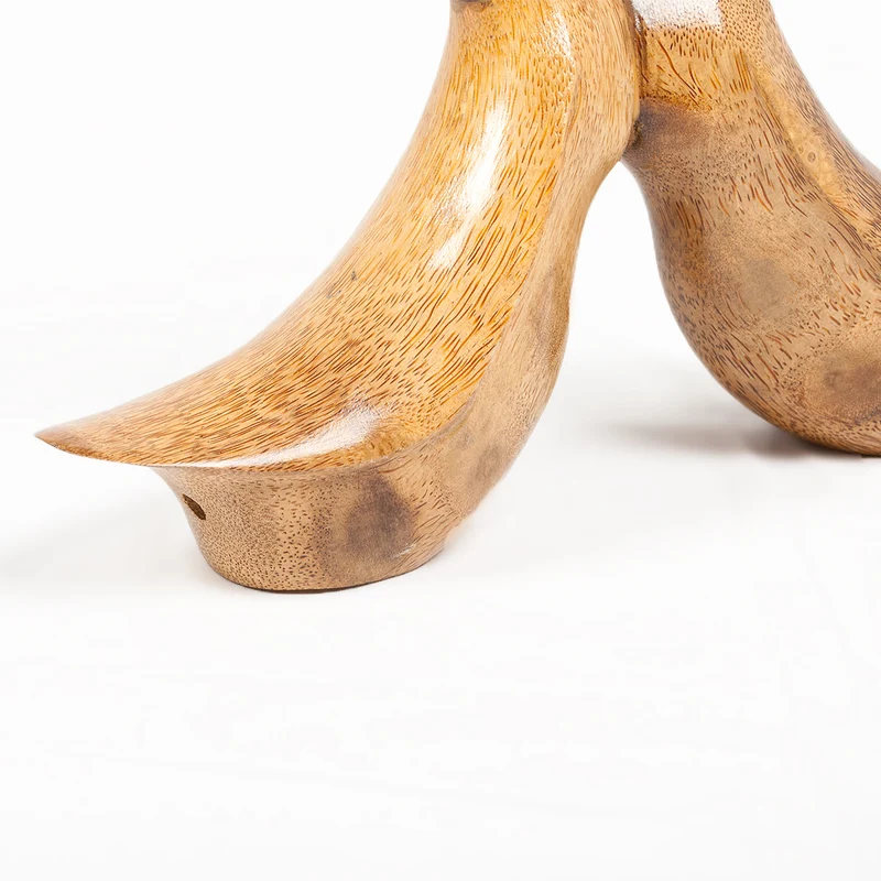Deko-Figur DUCK LOVE 35cm Bambus / Teak Natural Holz Handarbeit