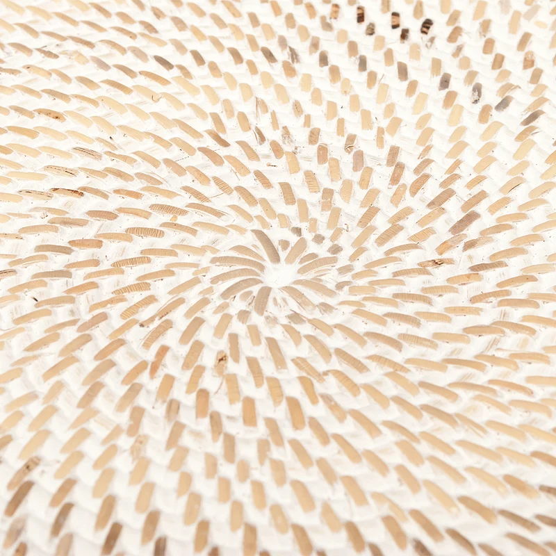 Traditionelles Tablett LOMBOK aus Ketak White Wash 40cm Handarbeit