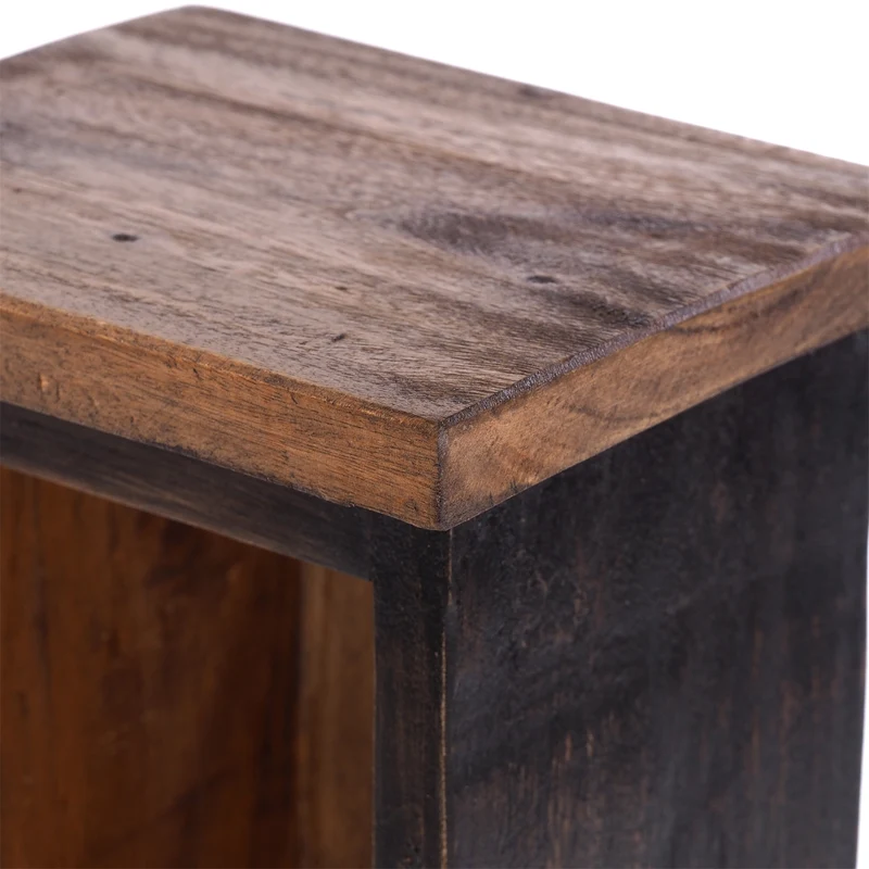 HOLZ CD REGAL "CD TOWER" | 76cm(H), Holzregal, CD Rack mit 4 Fächern | Farbe: 04 schwarz-natur