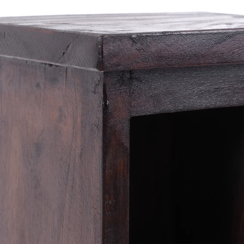 HOLZ CD REGAL "CD TOWER" | 76cm(H), Holzregal, CD Rack mit 4 Fächern | Farbe: 03 dunkelbraun
